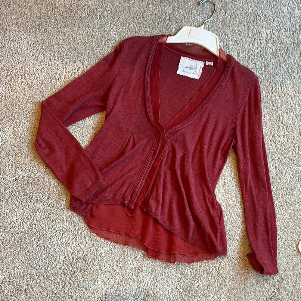 Women's Red Cardigan Top